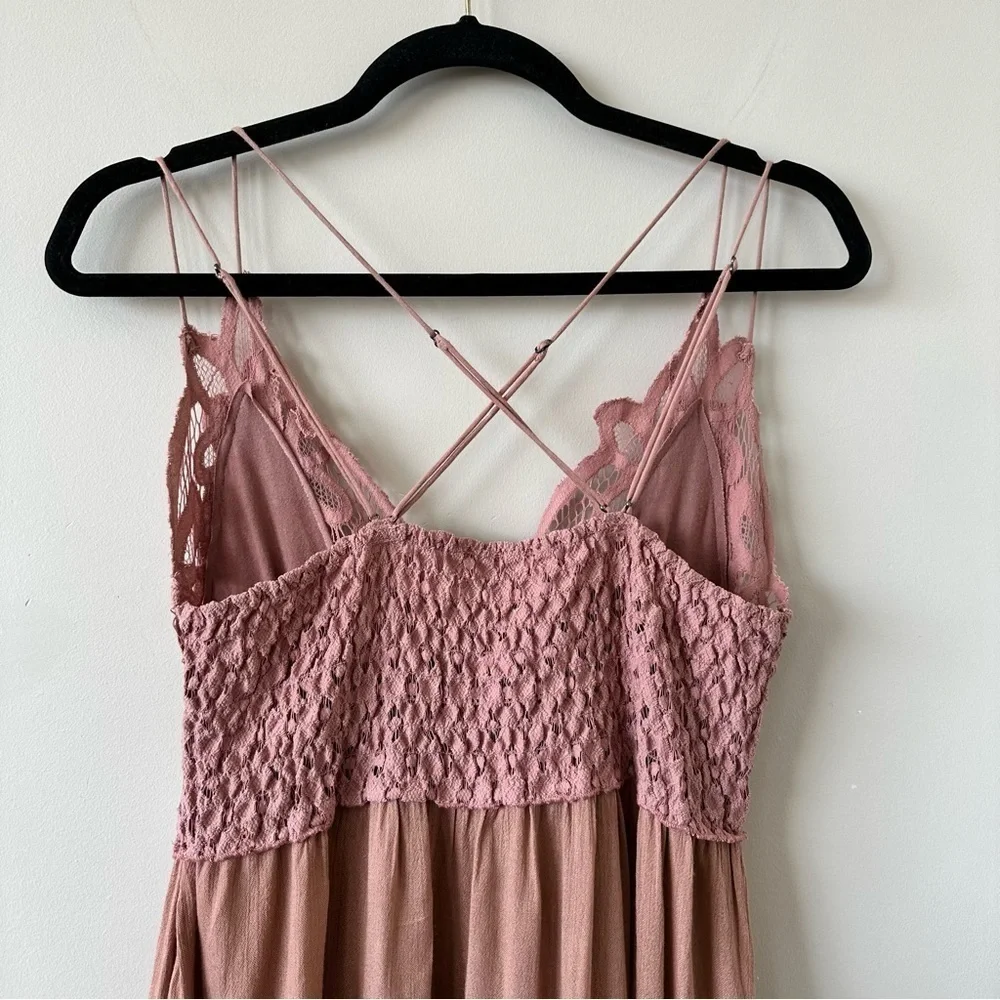 FREE PEOPLE-“One Free People” Adella Slip Mini Dress in Pink Rose (Size:Medium) - Picture 7 of 10